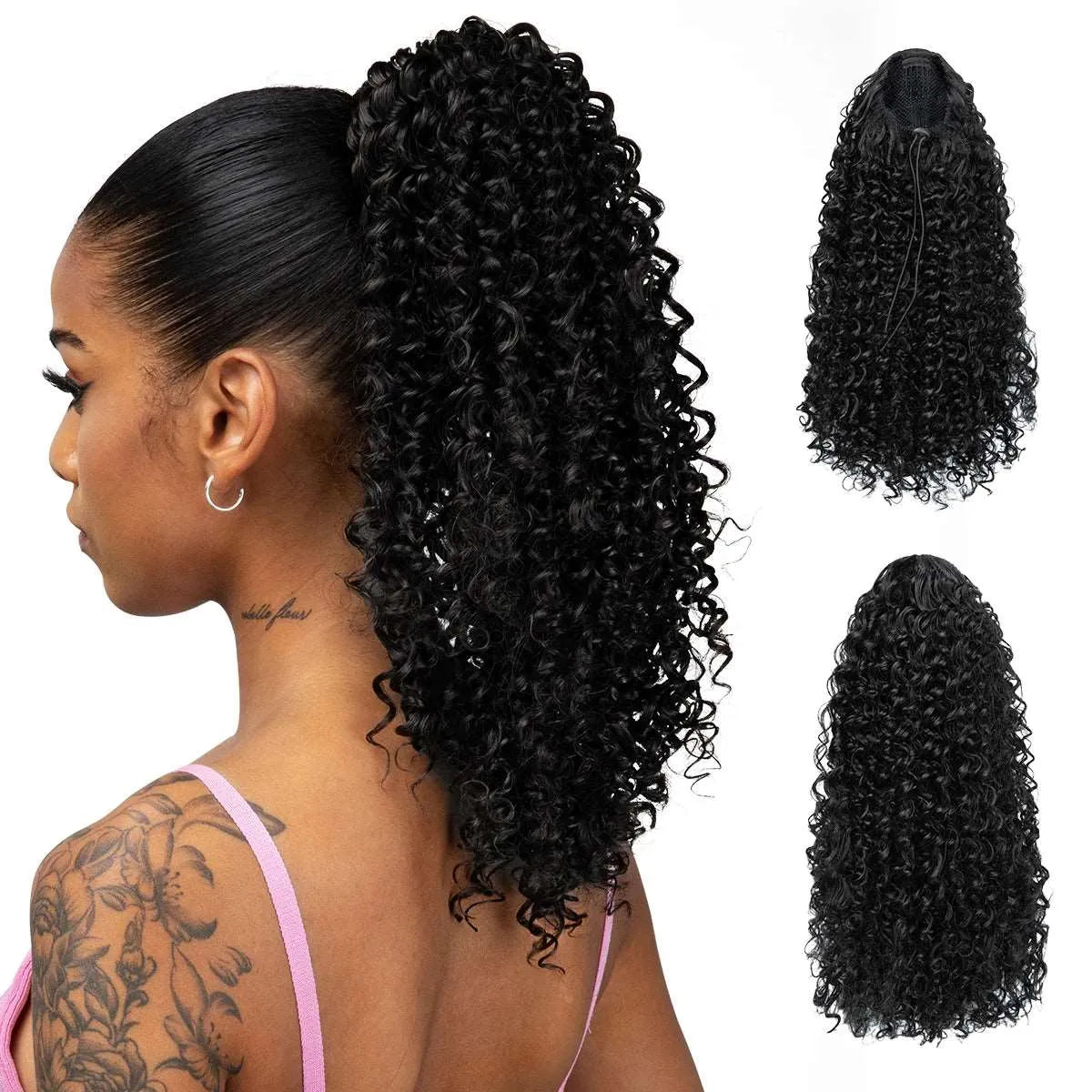 16” Afro Kinky Curly Drawstring Ponytail – Natural Volume Look