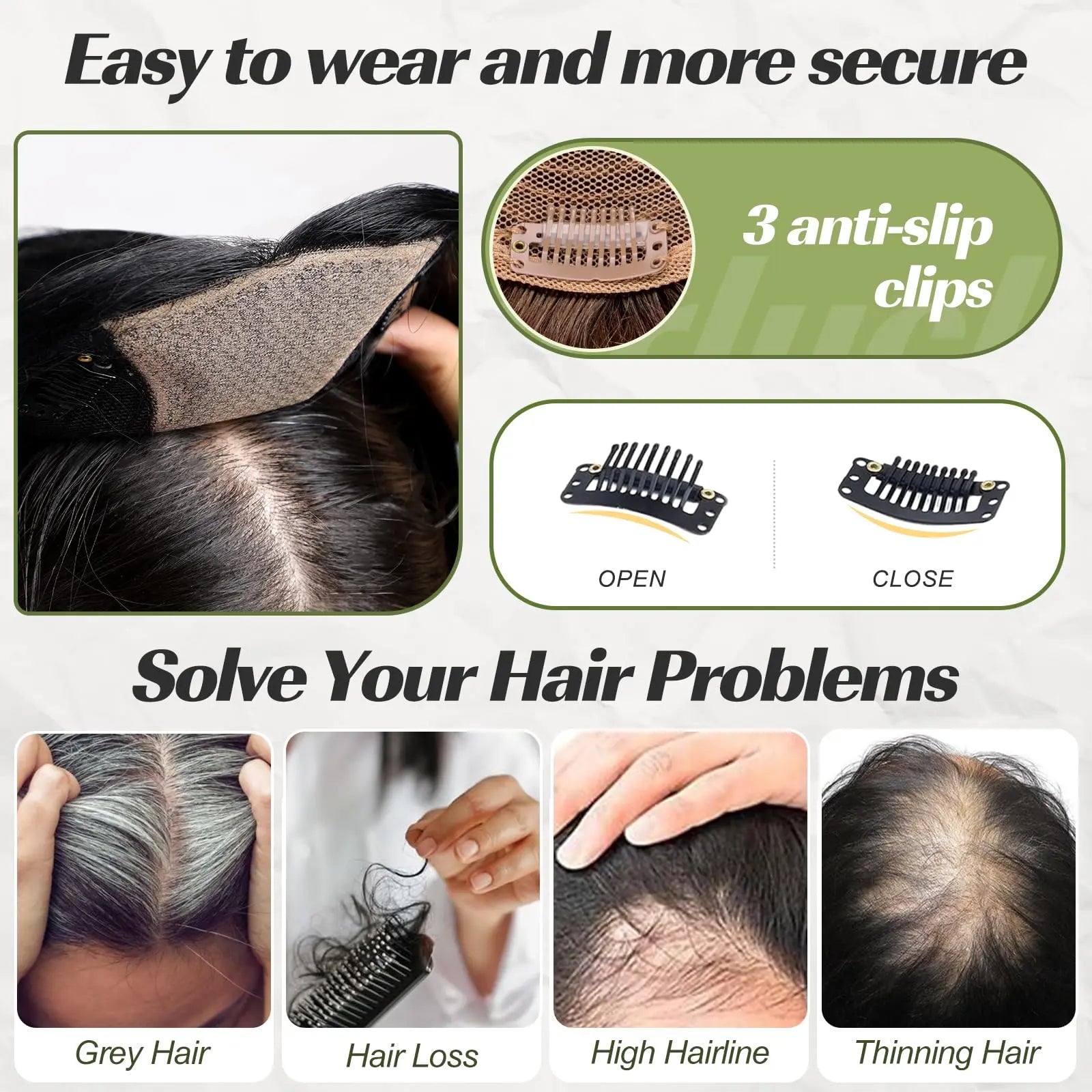 14” Hair Topper with Bangs & Silk Base