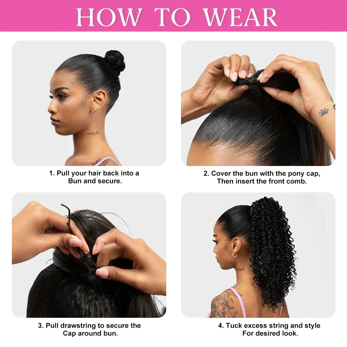 16” Afro Kinky Curly Drawstring Ponytail – Natural Volume Look