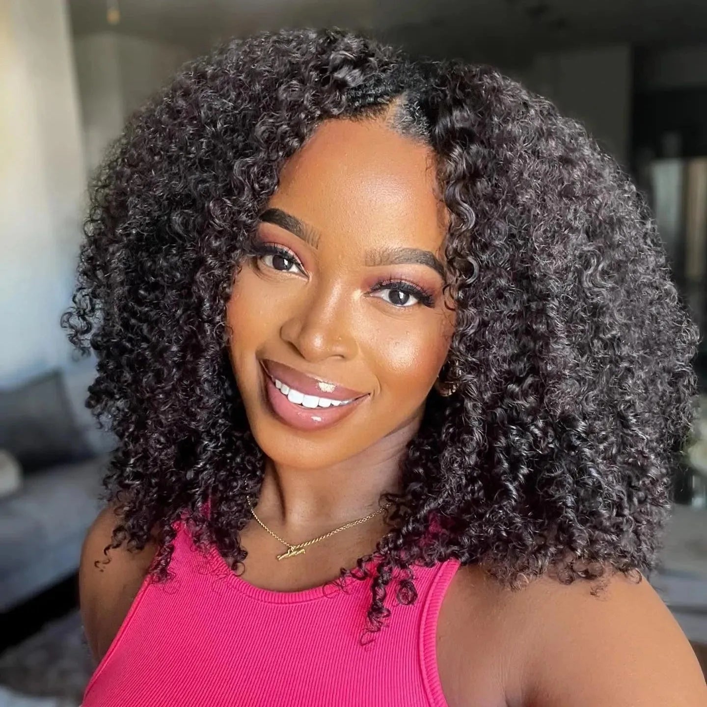 Kinky Curl V-Part Wig – 250% Volume