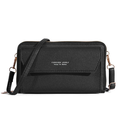 Tri-Compartment Crossbody Wallet Bag