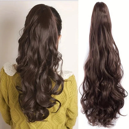 24" Multicolor Wavy Ponytail – Claw Clip Style