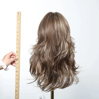 Blonde Wavy Synthetic Wig – Side Bangs, Long & Layered