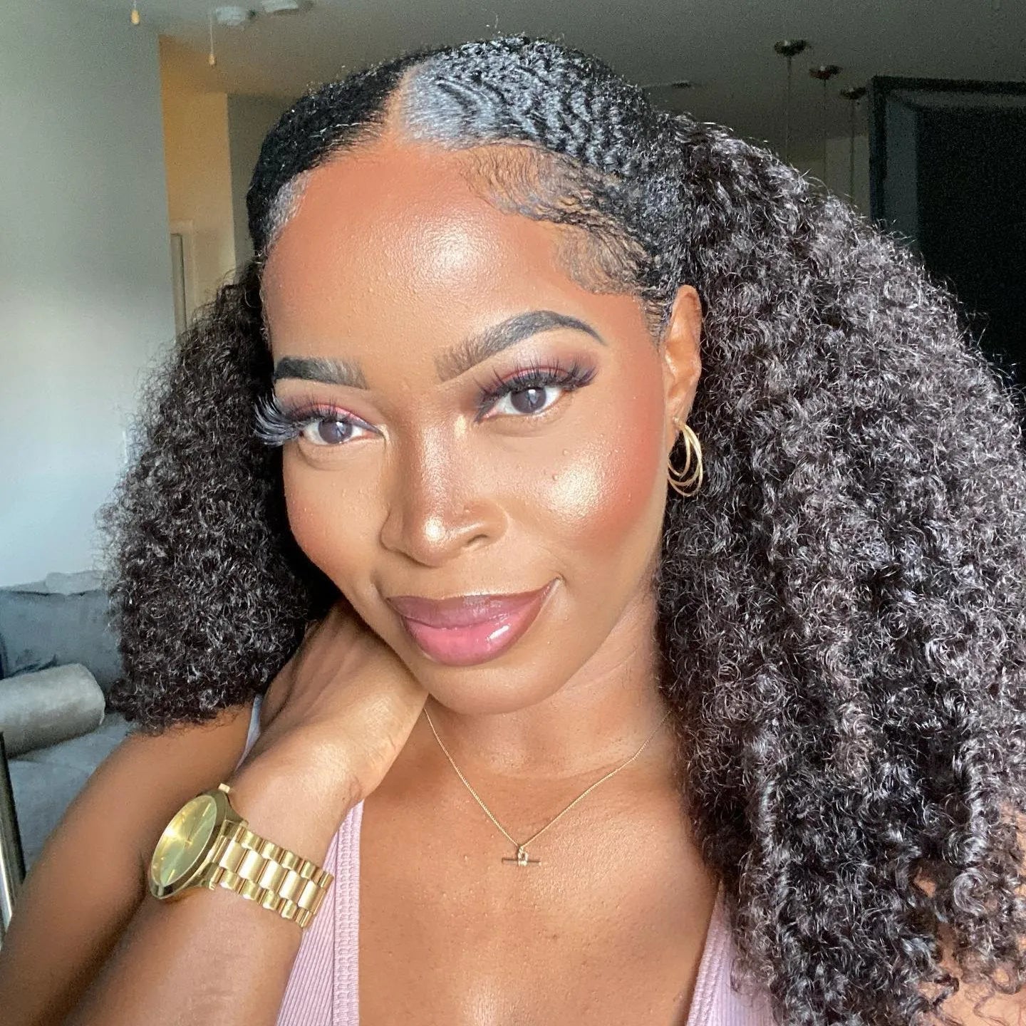 Kinky Curl V-Part Wig – 250% Volume