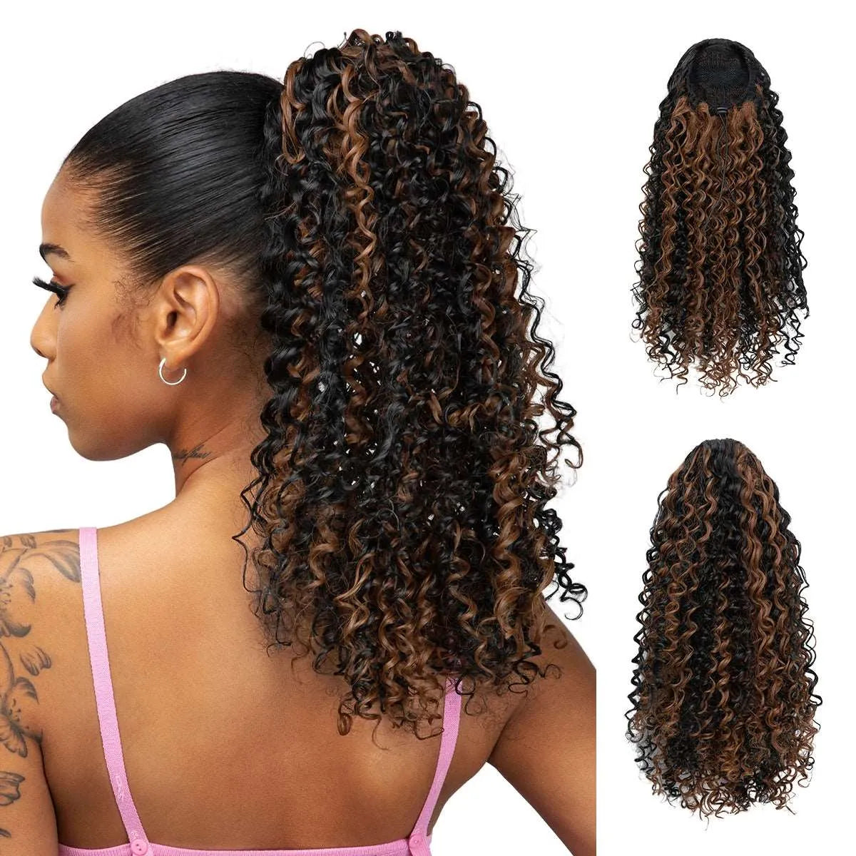 16” Afro Kinky Curly Drawstring Ponytail – Natural Volume Look