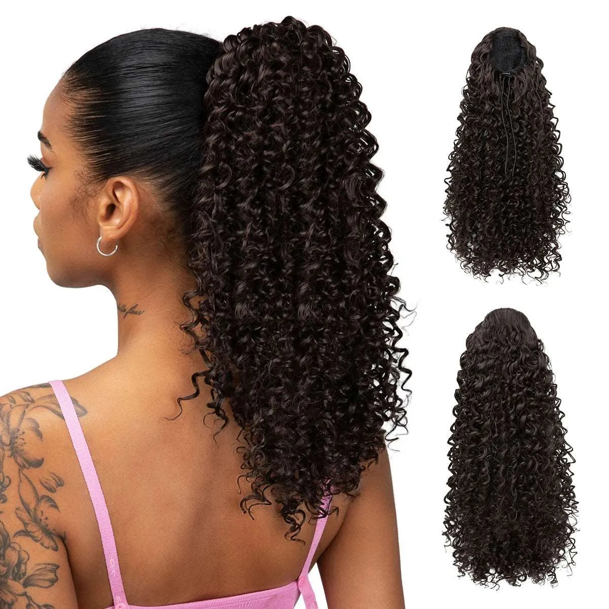 16” Afro Kinky Curly Drawstring Ponytail – Natural Volume Look