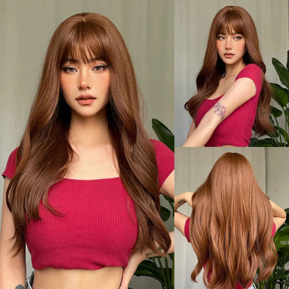 Layered Waves Wig with Side Bangs