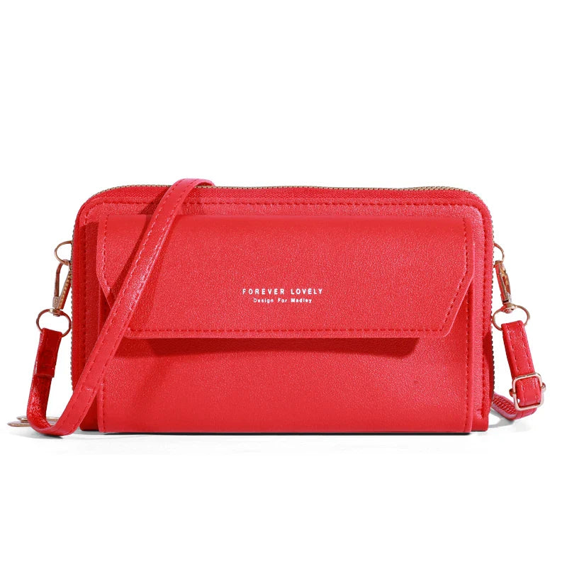 Tri-Compartment Crossbody Wallet Bag