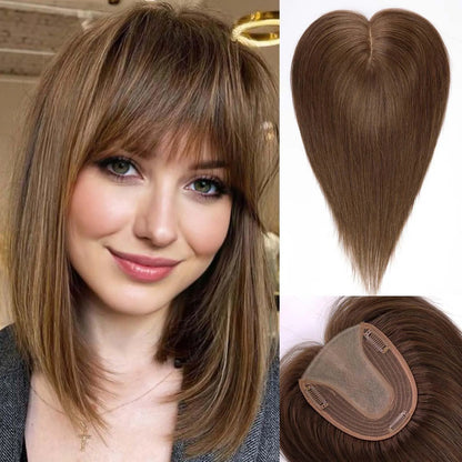 14” Hair Topper with Bangs & Silk Base