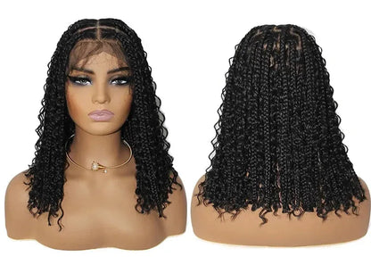 12” Boho Braid & Curl Lace Wig – 360° Lace Front