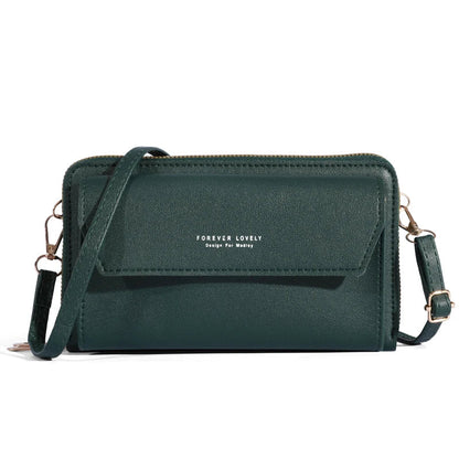 Tri-Compartment Crossbody Wallet Bag