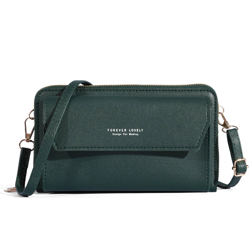 Tri-Compartment Crossbody Wallet Bag