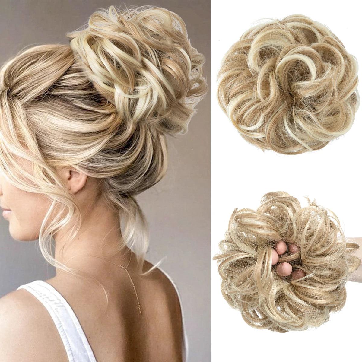 Curly Bun Hairpiece with Elastic – Instant Volume in Synthetic Fiber