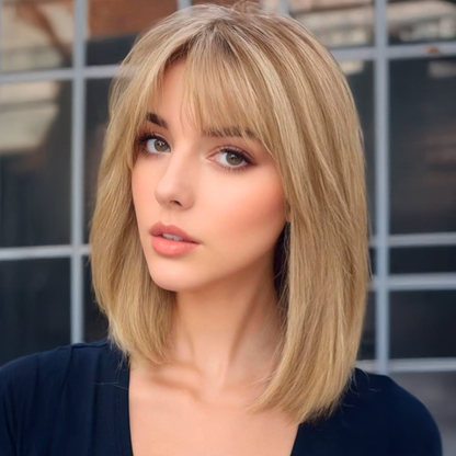 14” Hair Topper with Bangs & Silk Base