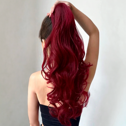 24" Multicolor Wavy Ponytail – Claw Clip Style