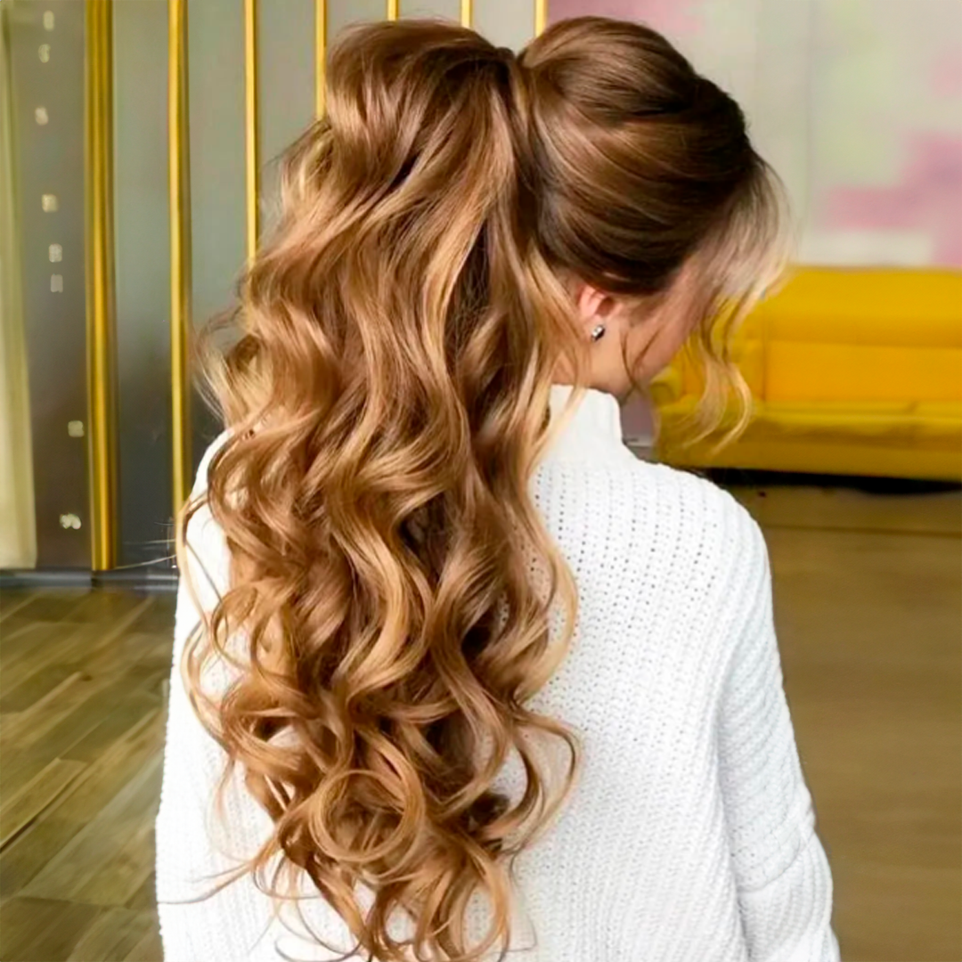 24" Multicolor Wavy Ponytail – Claw Clip Style