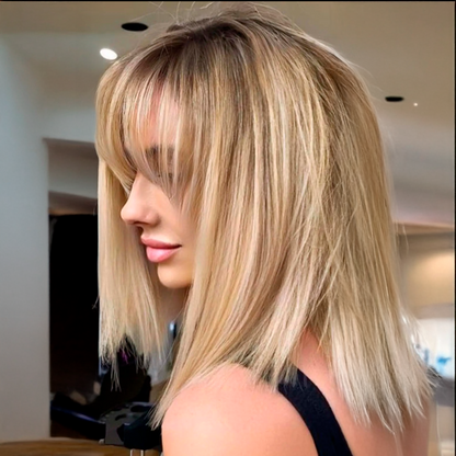 14” Hair Topper with Bangs & Silk Base