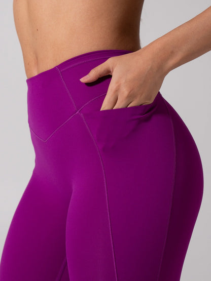 Airbrush Multi Pocket Legging - Grape Juice