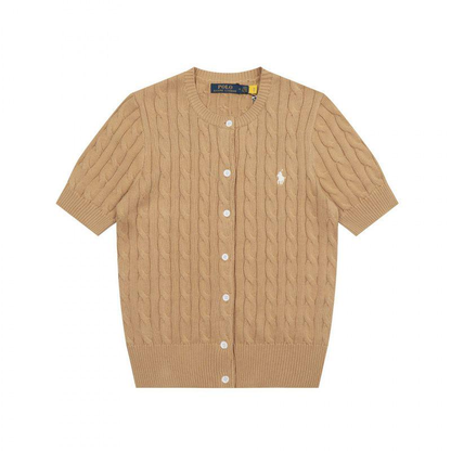 Cable Cotton Short-Sleeve Cardigan