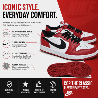 Air Jordan 1 Low High Retro "Red White"
