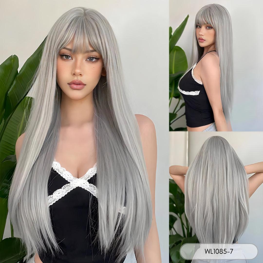 White Straight Wig – Extra Long 26"+