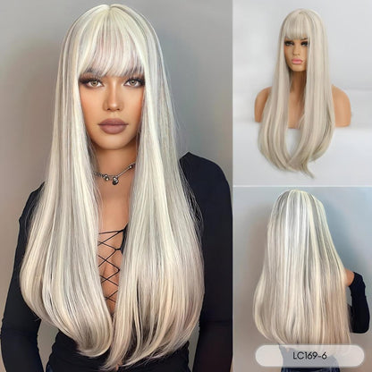 White Straight Wig – Extra Long 26"+