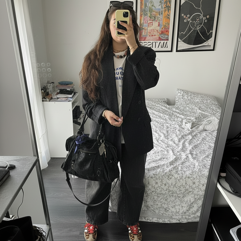 Look 2 - Black Blazer com Tênis