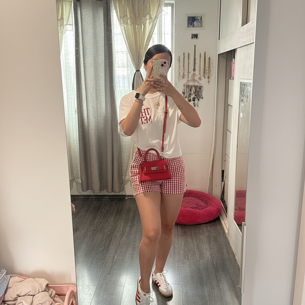 Look - Gingham Shorts Square