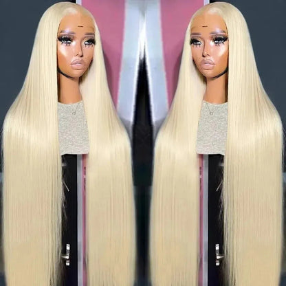 613 Blonde HD Lace Front Wig – 13x6, Brazilian Bone Straight Human Hair - 13x4 HD Frontal Wig / 8" - Lyvelle