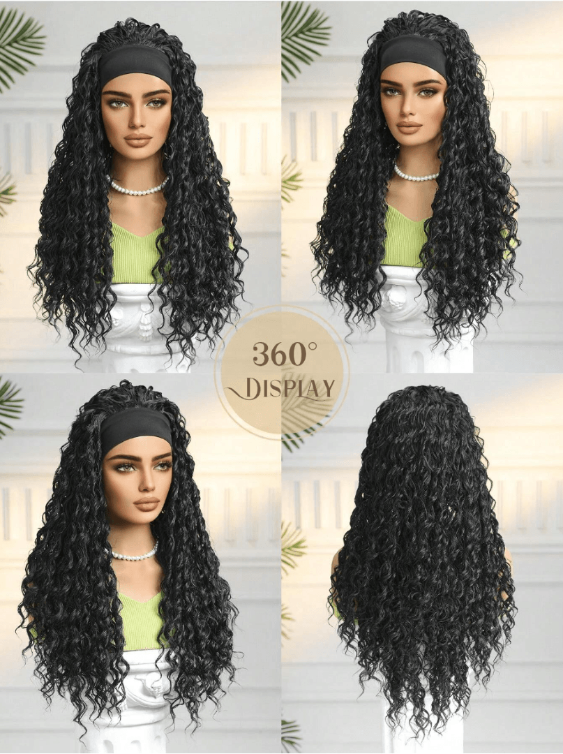 Deep Wave Headband Wig – Natural Black