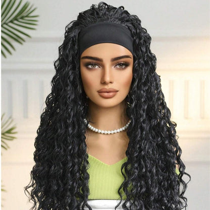 Deep Wave Headband Wig – Natural Black
