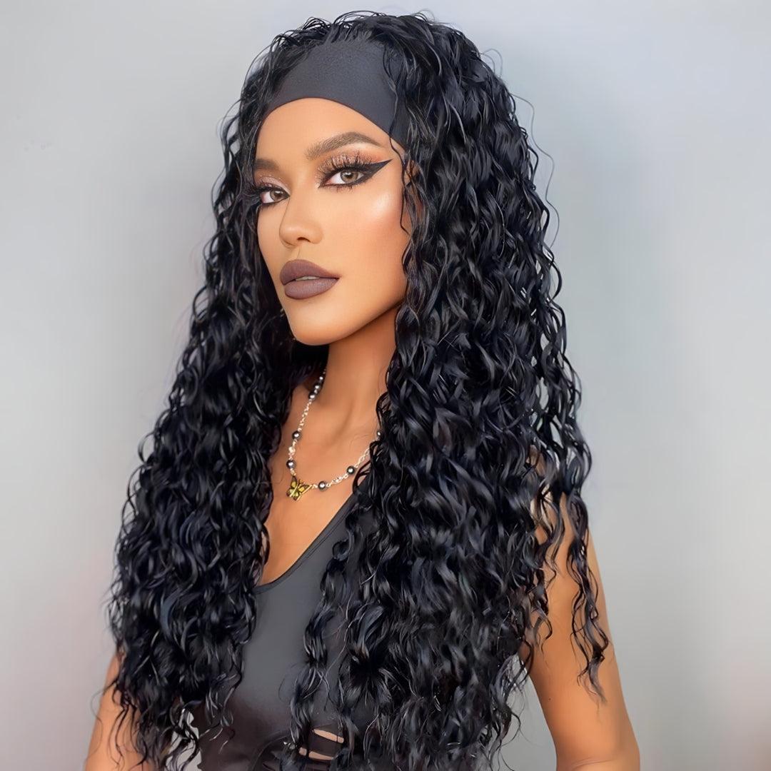 Deep Wave Headband Wig – Natural Black