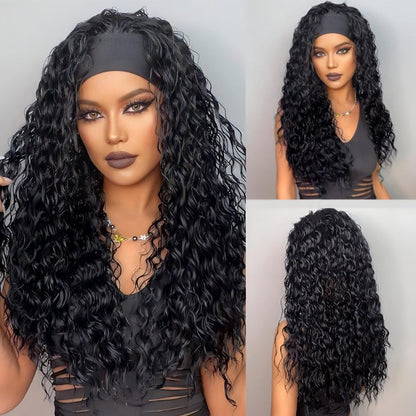 Deep Wave Headband Wig – Natural Black