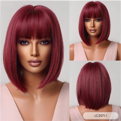Short Bob Wig – Natural Look with Bangs - Straight / LC2071-1 - Lyvelle