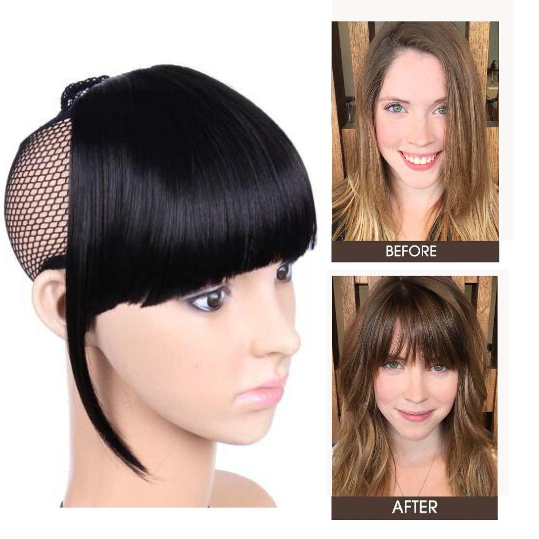 Clip-In Sleek Synthetic Bangs – Natural Look