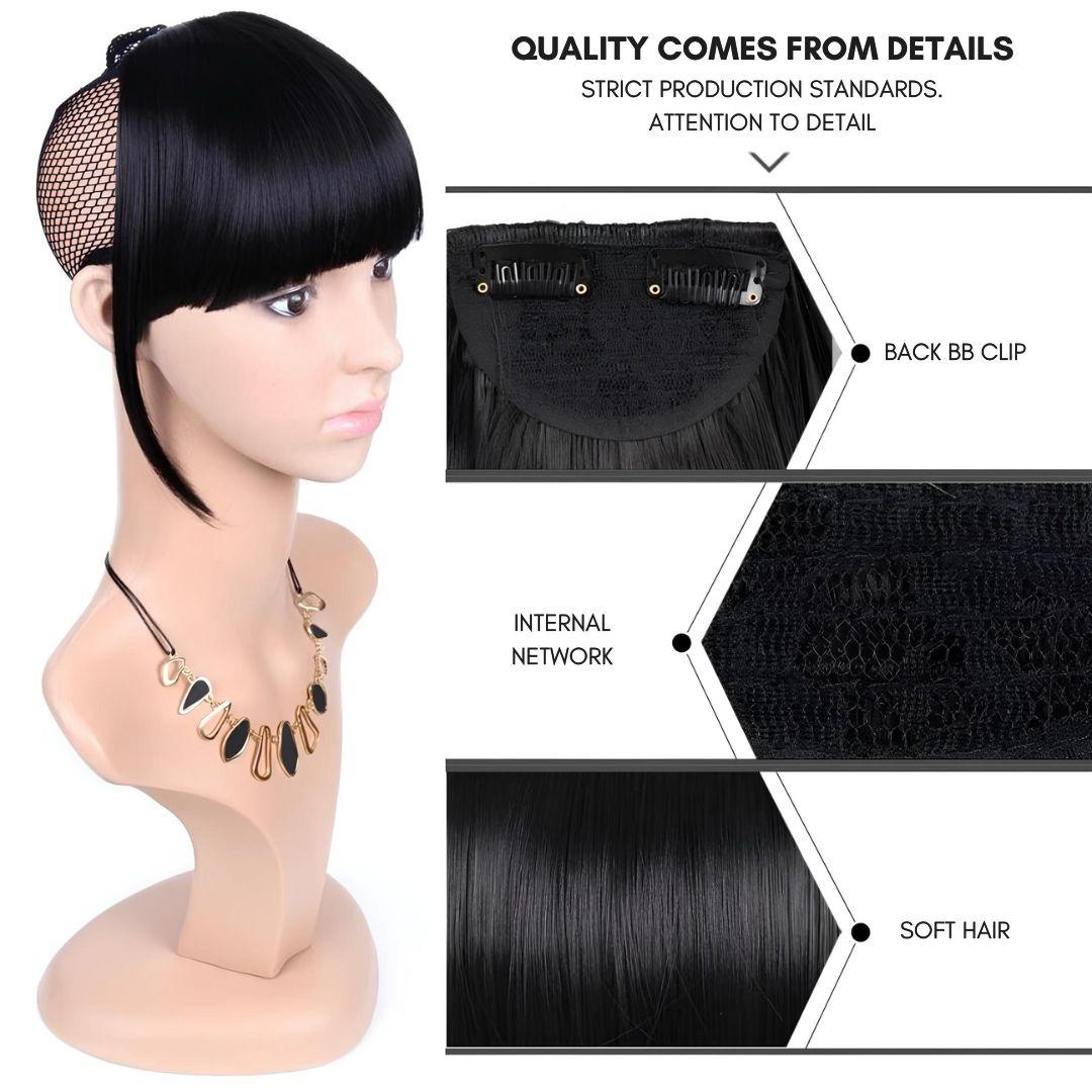 Clip-In Sleek Synthetic Bangs – Natural Look